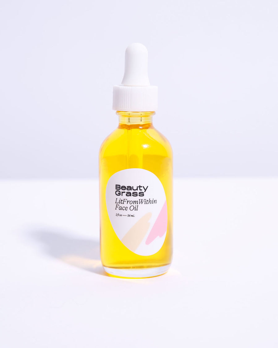 The best anti-aging face oil LitFromWithin. On white background.
