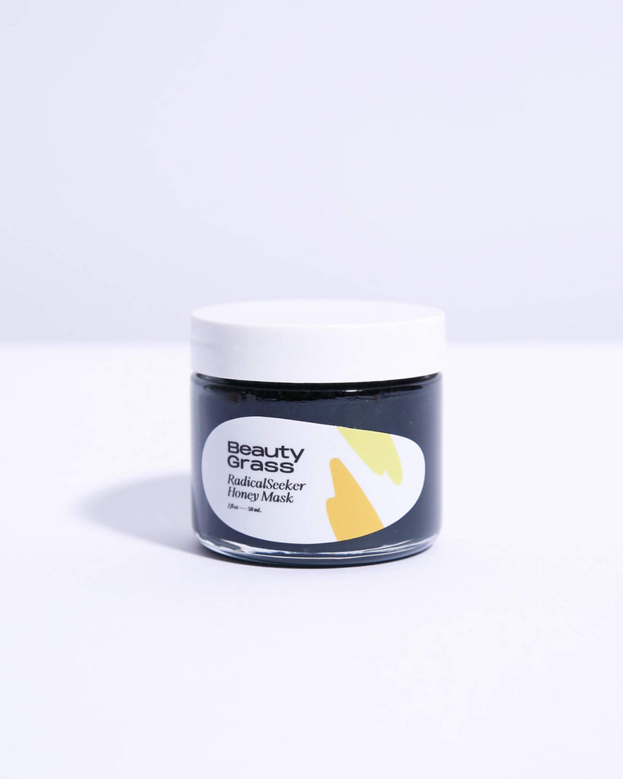 Natural Acne Face Mask, Radical Seeker. White background, lid closed