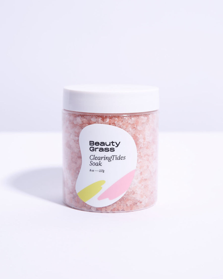 transdermal magnesium bath soak, ClearingTides, on a white background