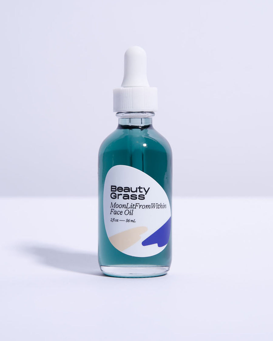Pregnancy-safe Natural Retinol Alternative. MoonLitFromWithinFace Oil. White background